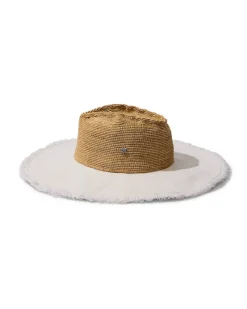 Tommy Bahama Melissa Lux Fringe Raffia Hat Natural/White/Silver Online