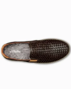 Tommy Bahama Men's OluKai® Lae'ahi Lauhala Slip-On Sneakers Dark Wood Outlet