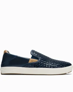 Tommy Bahama Men's OluKai® Lae'ahi Lauhala Slip-On Sneakers Trench Blue New