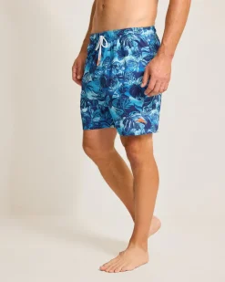 Tommy Bahama Naples Ocean Escape 6-Inch Swim Trunks Eclipse New