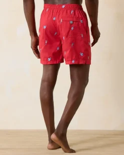 Tommy Bahama Naples Rita Rumble 6-Inch Swim Trunks Lollipop Red Outlet
