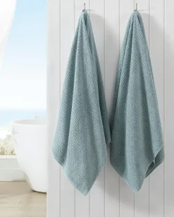 Tommy Bahama Northern Pacific 2-Piece Bath Towel Set Blue New