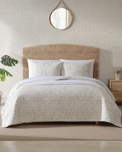 Tommy Bahama Ocean Deep Reversible 2-Piece Twin Quilt Set Beige Discount