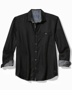 Tommy Bahama Ocean Wash Twill Long-Sleeve Shirt Black Sale