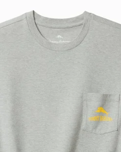 Tommy Bahama Old Dogs, Cue Tricks Graphic Pocket T-Shirt Grey Heather
