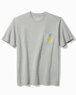 Tommy Bahama Old Dogs, Cue Tricks Graphic Pocket T-Shirt Grey Heather
