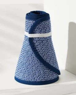 Tommy Bahama Packable Ultra-Braid Visor Navy/White Mix New