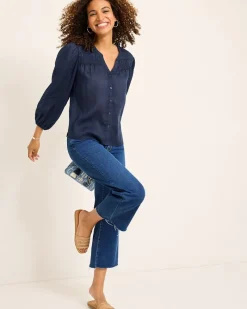 Tommy Bahama Palm Breeze Pintuck Blouse Coastline Outlet