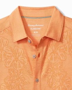 Tommy Bahama Palm Coast Cascade Vines IslandZone® Knit Shirt Bright Apricot Outlet