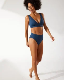 Tommy Bahama Palm Modern® High-Waist Bikini Bottoms Midnight Sea