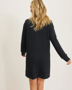 Tommy Bahama Palm Voyage Long-Sleeve Short Dress Black New