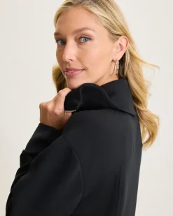 Tommy Bahama Palm Voyage Long-Sleeve Short Dress Black New