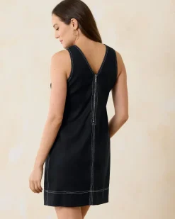 Tommy Bahama Palm-A-Dora Sleeveless Sheath Dress Black Outlet