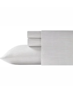 Tommy Bahama Paloma Stripe 4-Piece King Sheet Set Grey