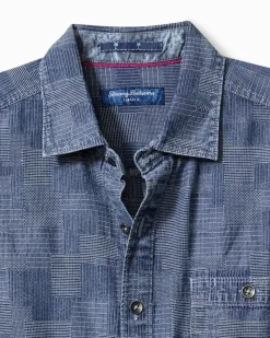 Tommy Bahama Paradise Patchwork Long-Sleeve Shirt Blue Jean Sale