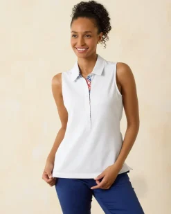 Tommy Bahama Paradise Piqué Sleeveless Polo White Hot