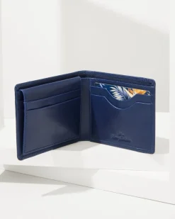 Tommy Bahama Passcase Wallet With Patch Logo Navy Hot