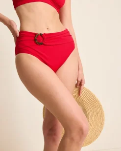 Tommy Bahama Pearl High-Waist Bikini Bottoms Red Hibiscus Best