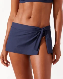 Tommy Bahama Pearl Skirted Side-Tie Skirted Bikini Bottoms Mare Navy Best