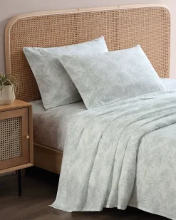 Tommy Bahama Pen and Ink 4-Piece King Sheet Set Spring Green Hot