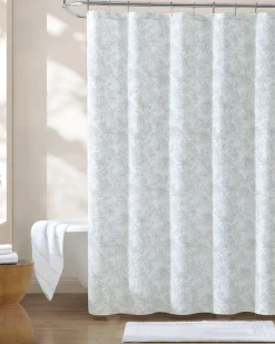 Tommy Bahama Pen and Ink Spring Palm Shower Curtain Green Outlet