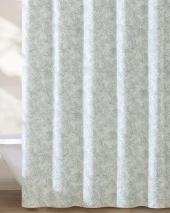 Tommy Bahama Pen and Ink Spring Palm Shower Curtain Green Outlet