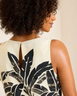 Tommy Bahama Peninsula Palms Silk Shift Dress Coconut Best