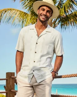 Tommy Bahama Pina Palms Embroidered Silk Camp Shirt Continental Best