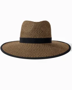 Tommy Bahama Pinched-Crown Face Saver Hat Natural/Black Clearance