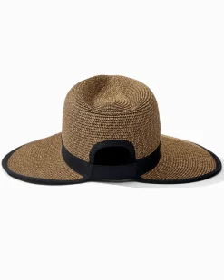 Tommy Bahama Pinched-Crown Face Saver Hat Natural/Black Clearance