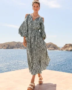 Tommy Bahama Playa Python Maxi Dress Shadow Best