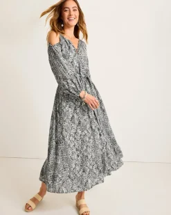 Tommy Bahama Playa Python Maxi Dress Shadow Best