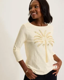 Tommy Bahama Puerta Del Sol Lux 3/4-Sleeve T-Shirt Coconut