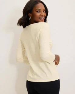 Tommy Bahama Puerta Del Sol Lux 3/4-Sleeve T-Shirt Coconut