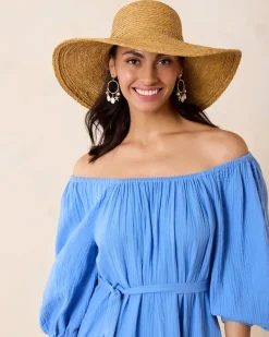 Tommy Bahama Raffia Braided Floppy Hat Natural Discount