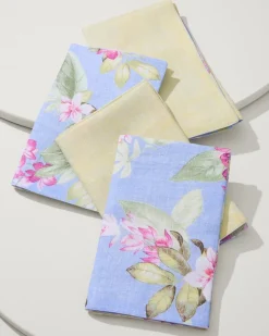 Tommy Bahama Upcycled Reversible Linen Dinner Napkins - Set of 4 Ray New