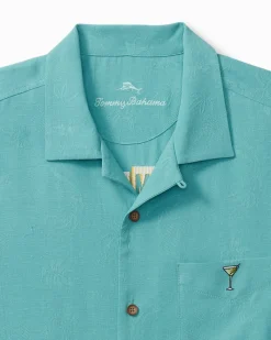 Tommy Bahama Retro Lounge Silk Camp Shirt Como Blue