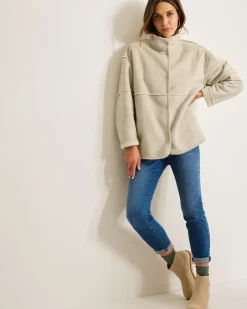 Tommy Bahama Reversible Faux Shearling Coat Oatmeal Hot