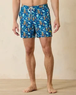 Tommy Bahama Rialto Tiki Tropics 6-Inch Swim Trunks Cobalt Haze Online