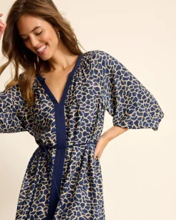 Tommy Bahama Safari Spots Midi Dress Island Navy Hot