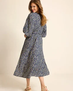 Tommy Bahama Safari Spots Midi Dress Island Navy Hot