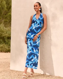 Tommy Bahama Sandy Seaside Brights Maxi Dress Island Navy Outlet