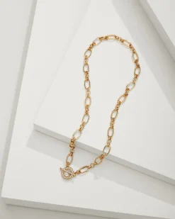 Tommy Bahama Sanibel Island Crystal Link Necklace Gold