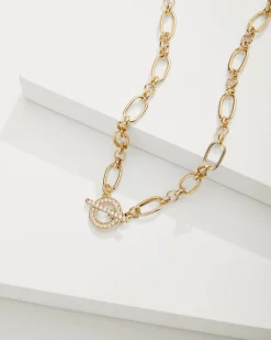 Tommy Bahama Sanibel Island Crystal Link Necklace Gold