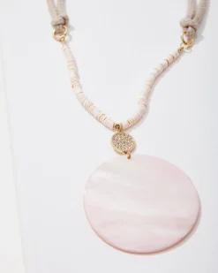 Tommy Bahama Sanibel Island Large Mother-of-Pearl Pendant Necklace Pink Discount