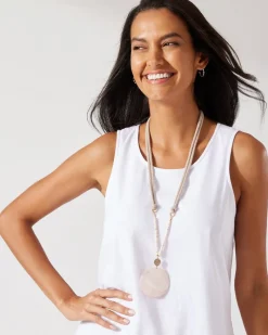 Tommy Bahama Sanibel Island Large Mother-of-Pearl Pendant Necklace Pink Discount