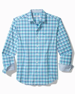Tommy Bahama Sarasota Stretch St. Kitts Check IslandZone® Shirt Cobalt Craze Discount