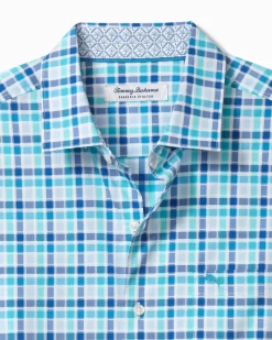 Tommy Bahama Sarasota Stretch St. Kitts Check IslandZone® Shirt Cobalt Craze Discount
