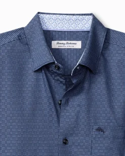 Tommy Bahama Sarasota Stretch Ventura Isles IslandZone® Stripe Shirt Island Navy Hot