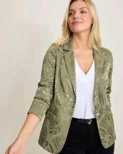 Tommy Bahama Satin Jacquard Blazer Tea Leaf